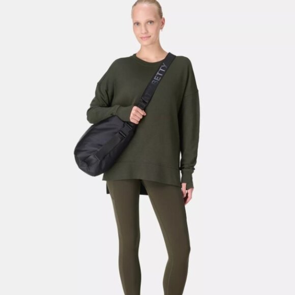 Sweaty Betty After Class Long Line Sweatshirt Dark Green Sz XL - Picture 1 of 6